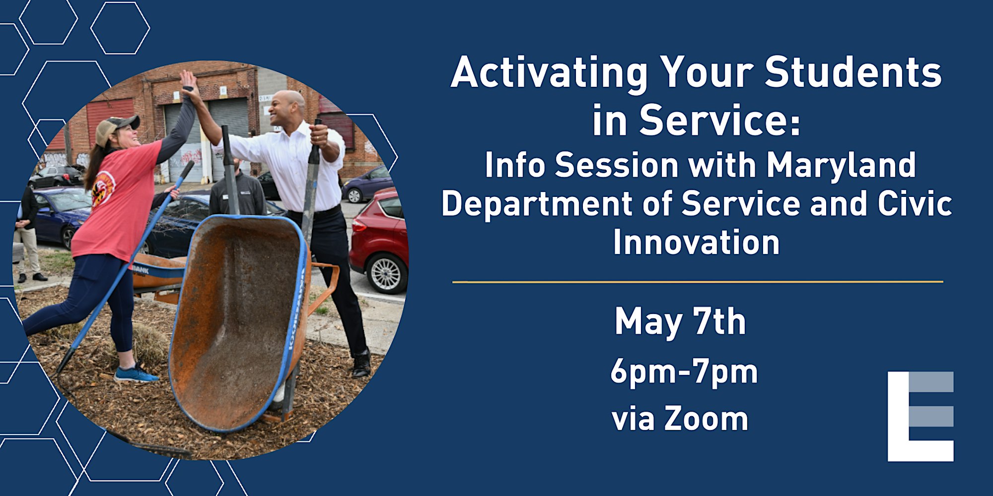 Activating Your Students in Service: May 7th 6-7pm Zoom